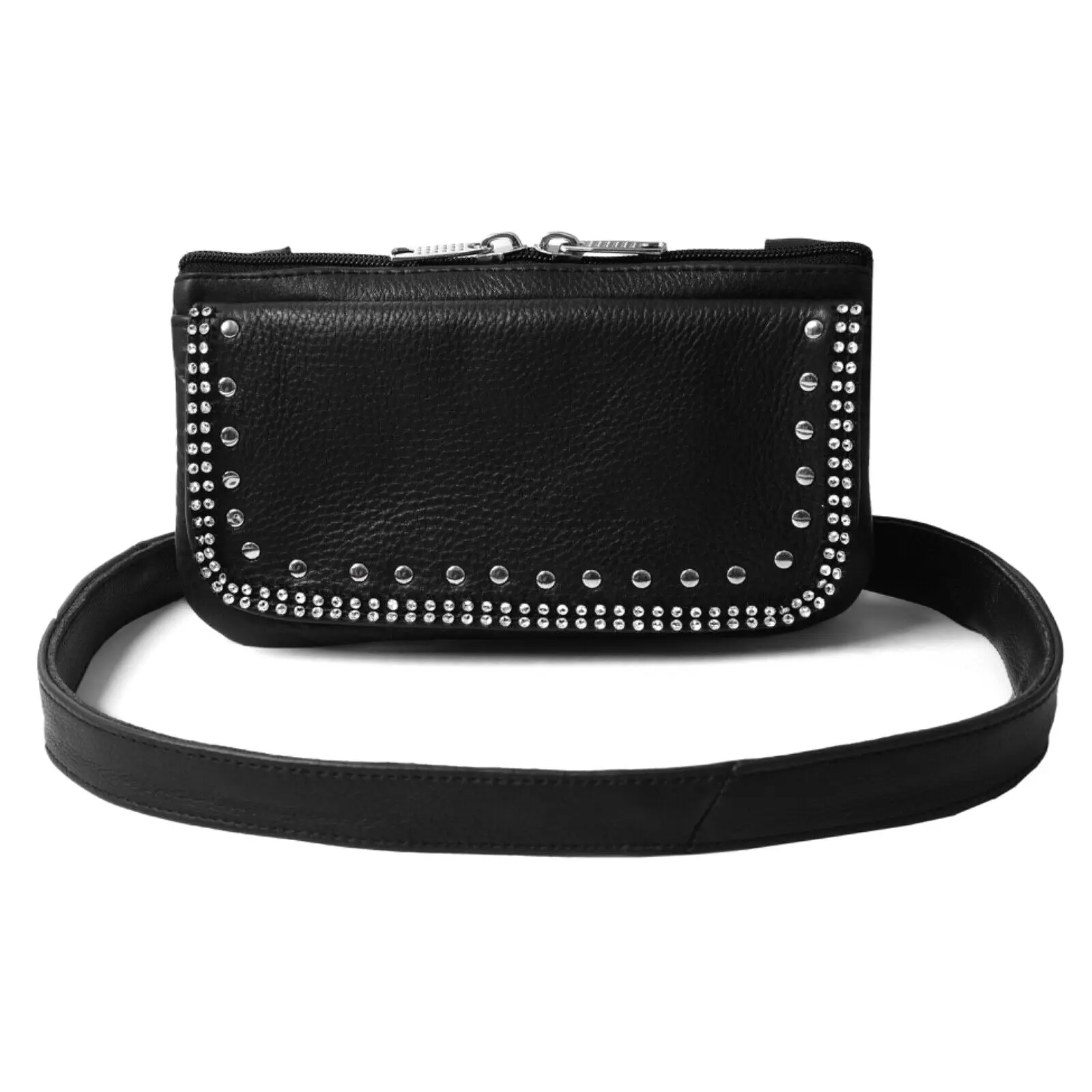 HIGHWAY LEATHER Waist Bag for Women, Rhinestone Motorcycle Hip Clip Purse with Adjustable Strap & Heavy Snaps, Rhinestones, Belt Loop, Bum Bag, Heavy Snaps Non-Rusting, Clip Bag