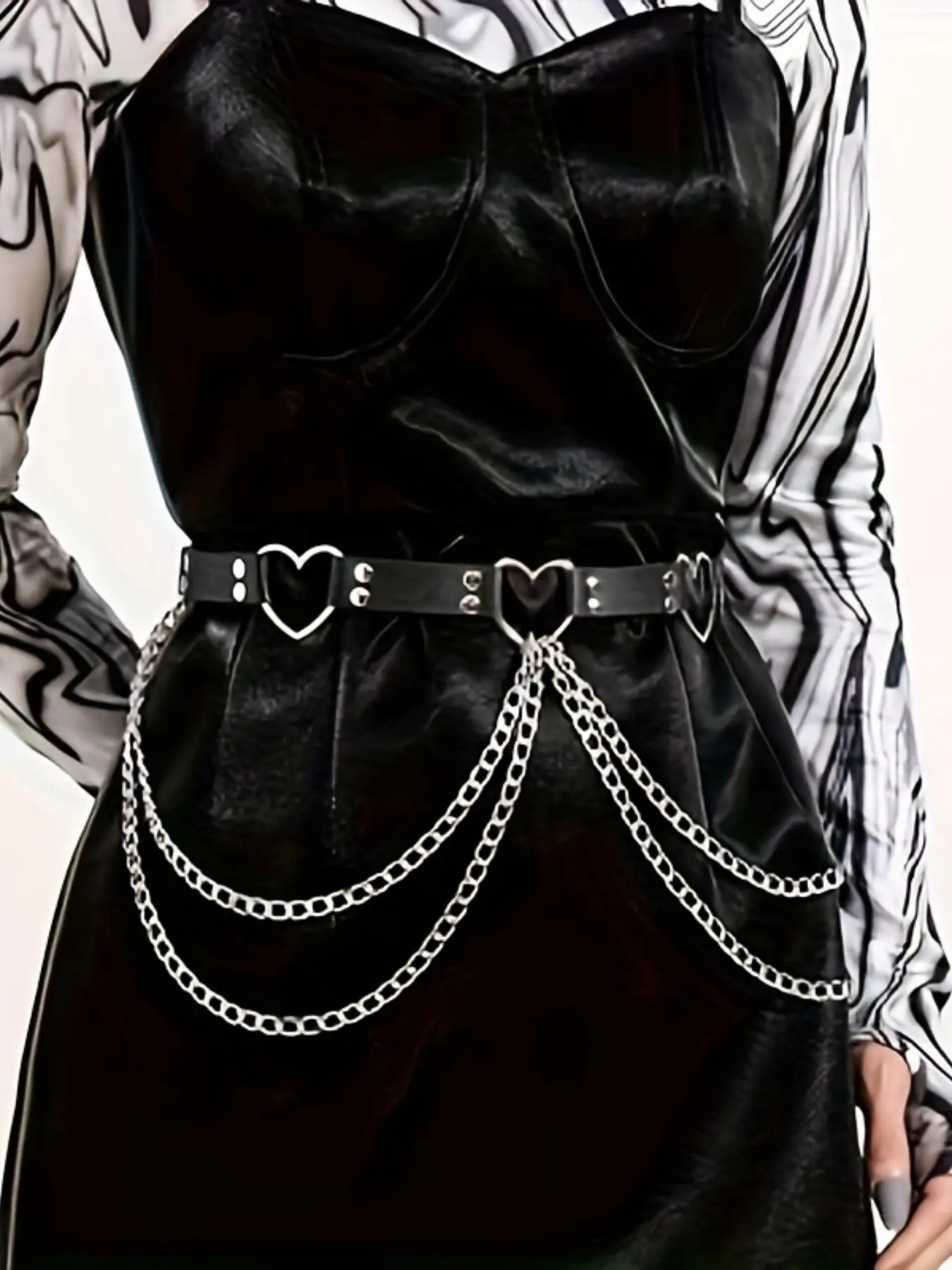 Women's Heart Decor Chain Belt, Fashionable Punk Style Waist Belt for Party, Everyday Accessories, Trendy All-match & Exquisite Belt for Birthday Gift, Casual Dress Belt, Stylish Belts