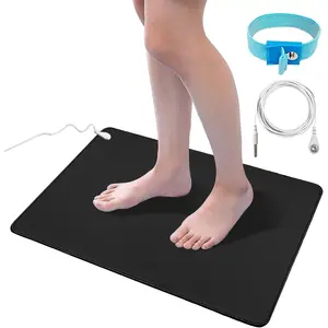 Grounding Mat Kit for Healthy Grounding Energy, Grounding Pad for Sleep with Grounding Wristband & 15ft Grounding Cord, for Improve Sleep and Anxiety