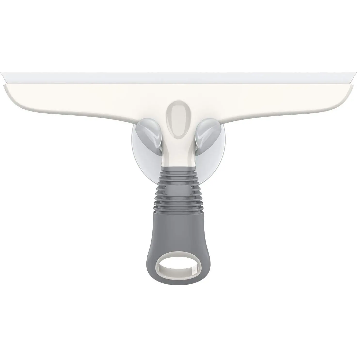 MR.SIGA Multi-Purpose Silicon Squeegee for Window, Glass, Shower Door, Car Windshield, Heavy Duty Window Scrubber, Includes Suction Hook, 10 inch, White & Gray, 1 Pack