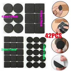 42pcs Eva Foam Self-Adhesive Furniture Pads, Chair Leg Protectors, Non-Slip Anti-Caustic, Perfect for Hardwood and Laminate Floors