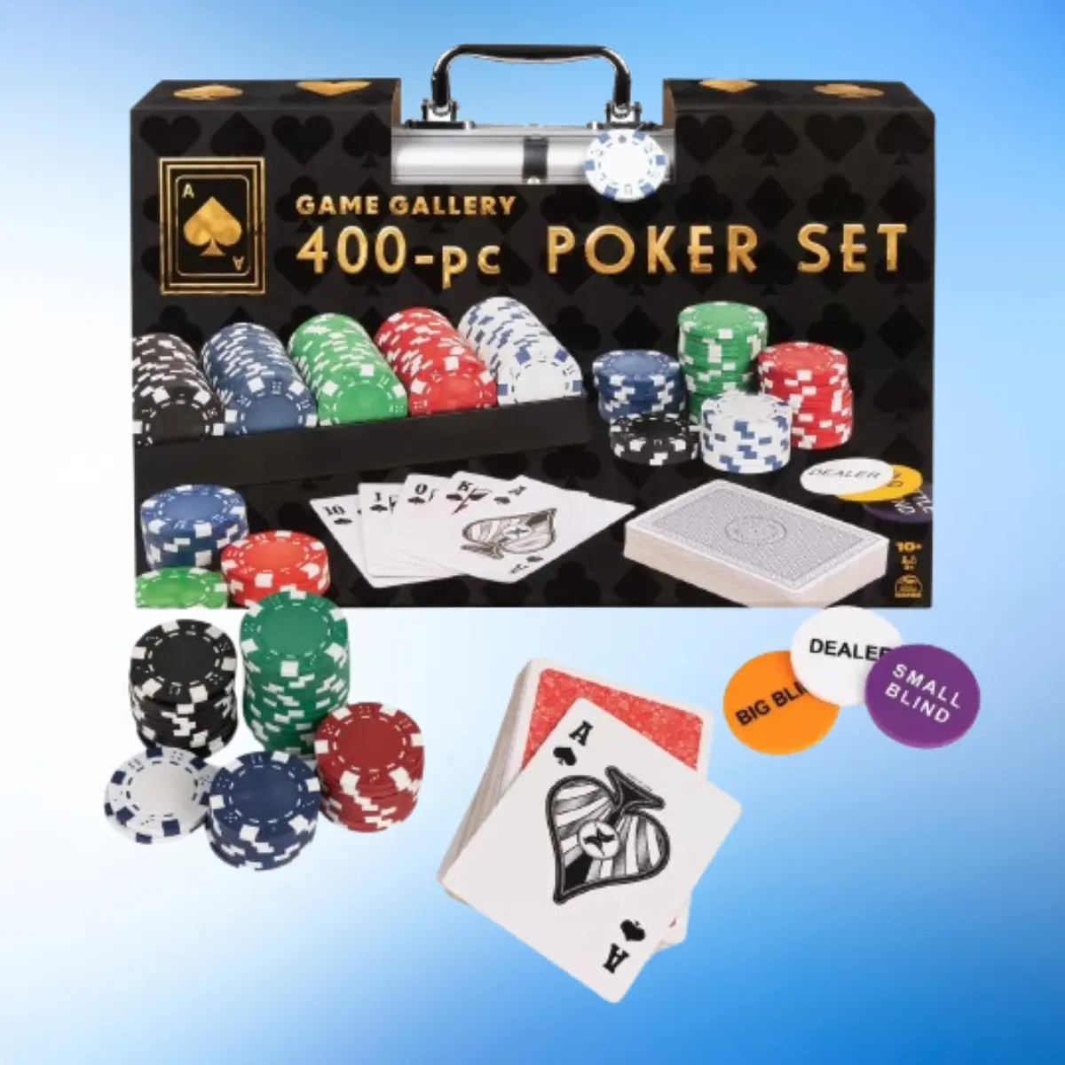 Game Gallery Poker Set with Professional Weight Poker Chips 400pc