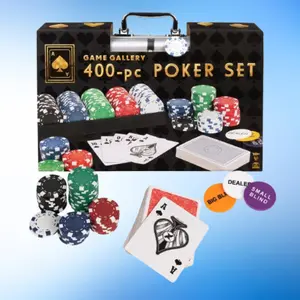 Game Gallery Poker Set with Professional Weight Poker Chips 400pc