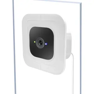 2 Pack Window Mount  with Blink Mini Indoor, Secured Camera Glass Wall Holder  Single Pane Glass Windows/Doors  Outside Security Monitoring,White