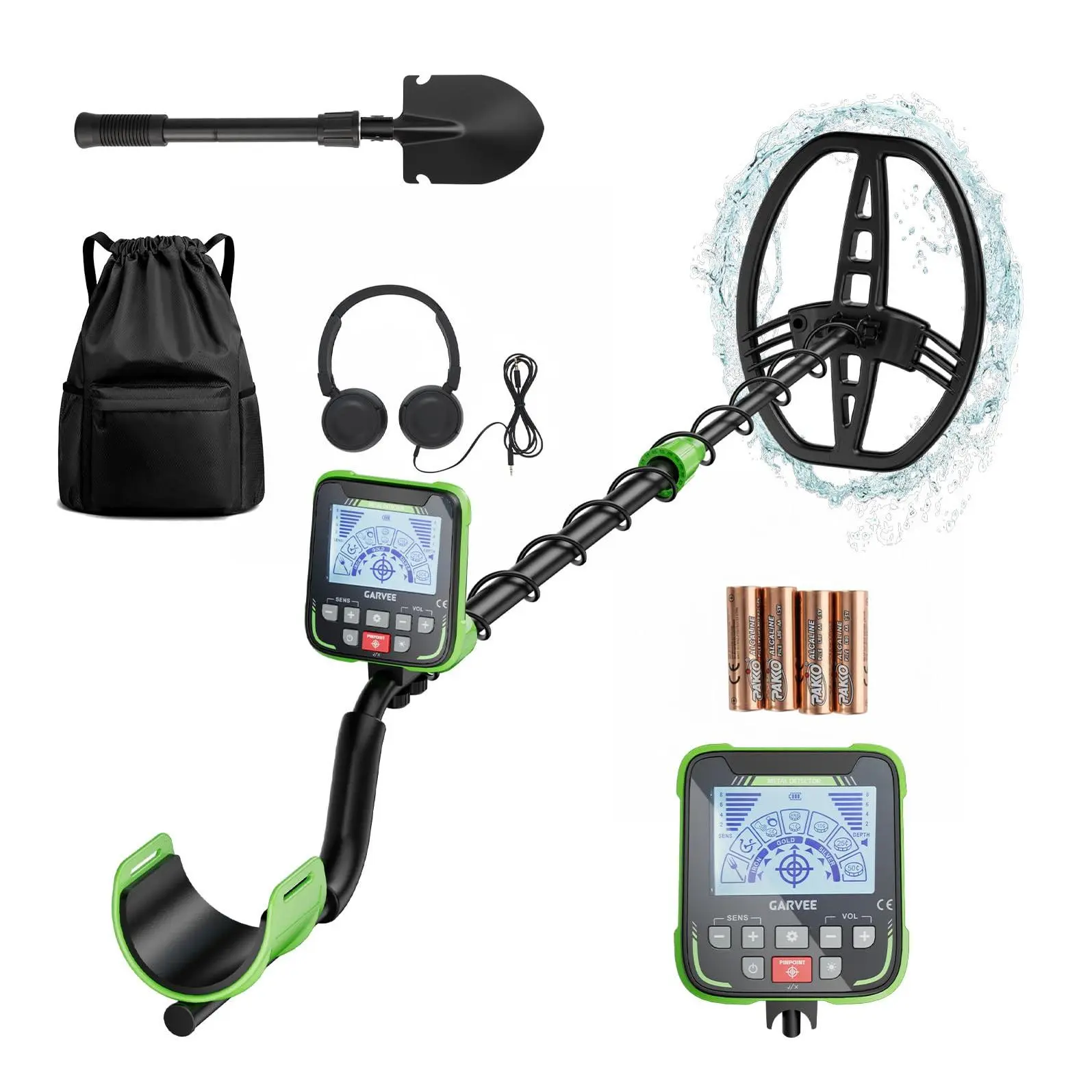 Waterproof Metal Detector with 11 Inch Search Coil High Accuracy All Metal and Disc Modes Adjustable Length LCD for Adults Kids Gold Treasure Hunting