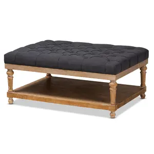 Baxton Studio Lindsey Rustic Ottoman