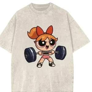 Bubbles Powerpuff Girls Gym Shirt, Cute Powerpuff Girls Graphic Gym Top, Fun Workout Tee, Trendy Fitness Apparel, For Men, For Women 3