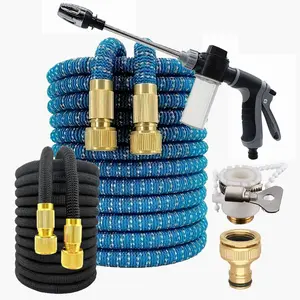 High Pressure Garden Hose, Leak Proof Hose, Inflatable Magic for Watering and Cleaning, 3/4 Conversion Fitting, Universal Connector