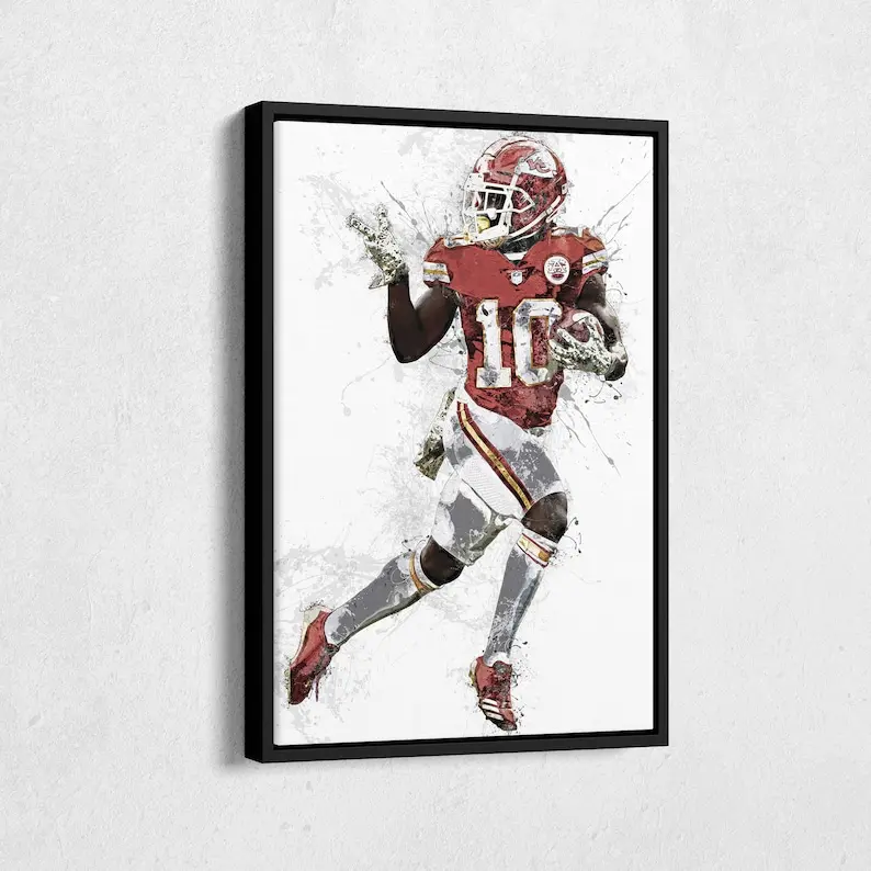 Tyreek Hill Art Poster Kansas City Chiefs American Football Hand Made Posters  Print Wall Art Man Cave Gift Home Kids Décor