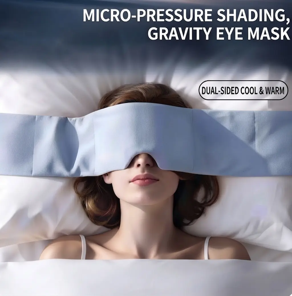 360° Wraparound Sleep Mask, Blackout Weighted Eye Mask for Sleeping, Deep Pressure Relaxation Eye Mask for Better Sleep, Soft Comfortable Light Blocking Eye Mask for Travel, Naps & Stress Relief