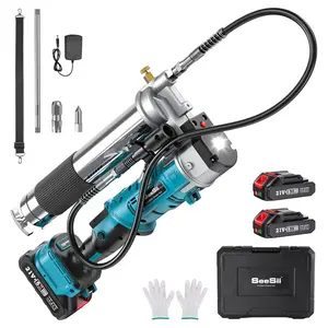 Seesii Cordless Grease Gun, Innovative 2-in-1 Easy-to-Use Electric Grease Gun, 5.3 oz/min 12,000 PSI High-Efficiency Battery Powered Grease Tool Kit, Grease Tool with 2*2.0Ah Batteries and Charger, B003 Black Friday Deals