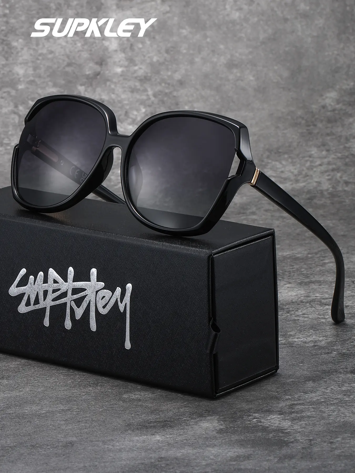 SUPKLEY  Fashion Polarized Sunglasses with Metal Chain Detail, Anti-Glare, Ideal for Driving Beach Travel, Summer Gift, Unisex Butterfly Shape