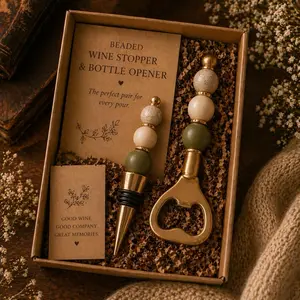 Live Claim Beaded Wine Stopper/bottle opener