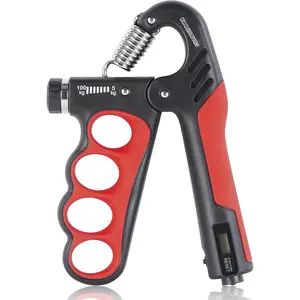 Grip Strength Trainer, Adjustable Resistance Forearm Strengthener with 11-220Lbs (5-100KG), Digital Counter, Ergonomic Hand Gripper Strengthener for Musicians, Athletes & Injury Recovery