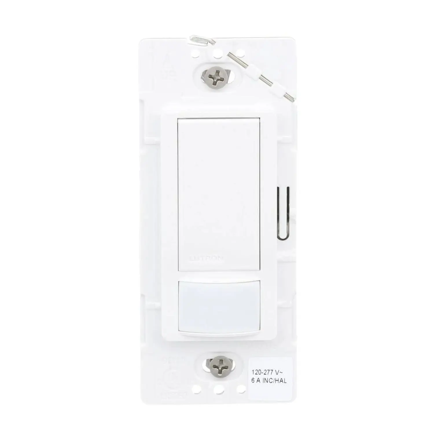 Lutron Maestro Motion Sensor Switch, Ground or Neutral Required, 6A Light, 3A Fan, 120-277V, Single/Multi-Location, MS-OPS6M2-DV-WH, White