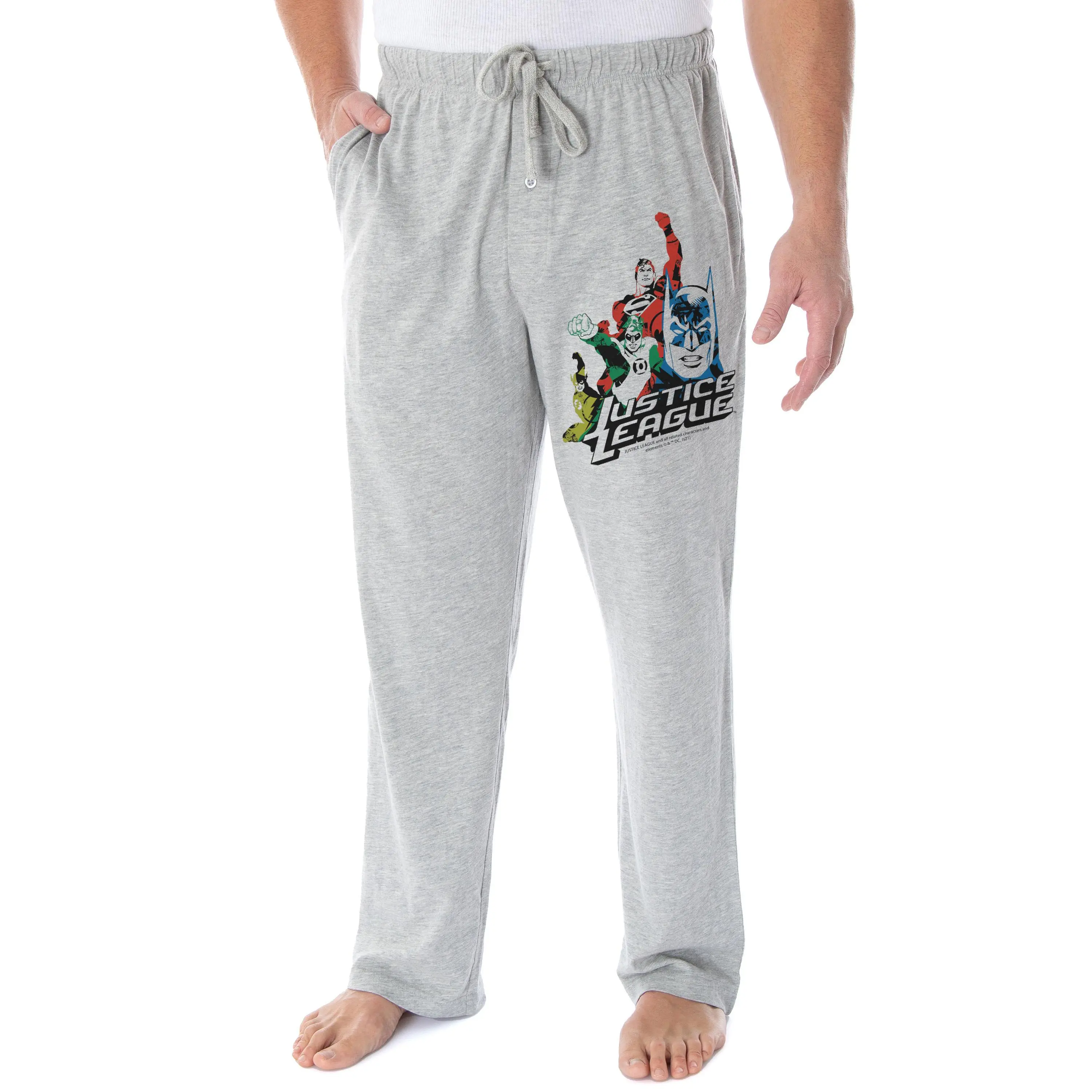 DC Comics Men's Justice League Pajama Pants Batman Superman Green Lantern The Flash Loungewear Sleep Pants