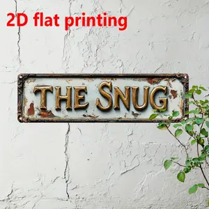 1PC, Vintage Iron 'THE SNUG' Wall Sign - Rustic Farmhouse Decor, Suitable for Home, Porch or Bedroom - Weathered Surface Treatment, Easy to Hang, No Power Required - Multi-Purpose Wall Art, Suitable for Indoor or Outdoor Use, Home Decor