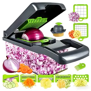 Multifunctional Vegetable Chopper, Durable Vegetable Slicer, Garlic Chopper, Onion and Potato Grater, Kitchen Accessories, Veggie Chopper, Fruit and Vegetable Slicer，Slicer & Grater for Kitchen, Pro Veggie Cutter with Multiple Blades