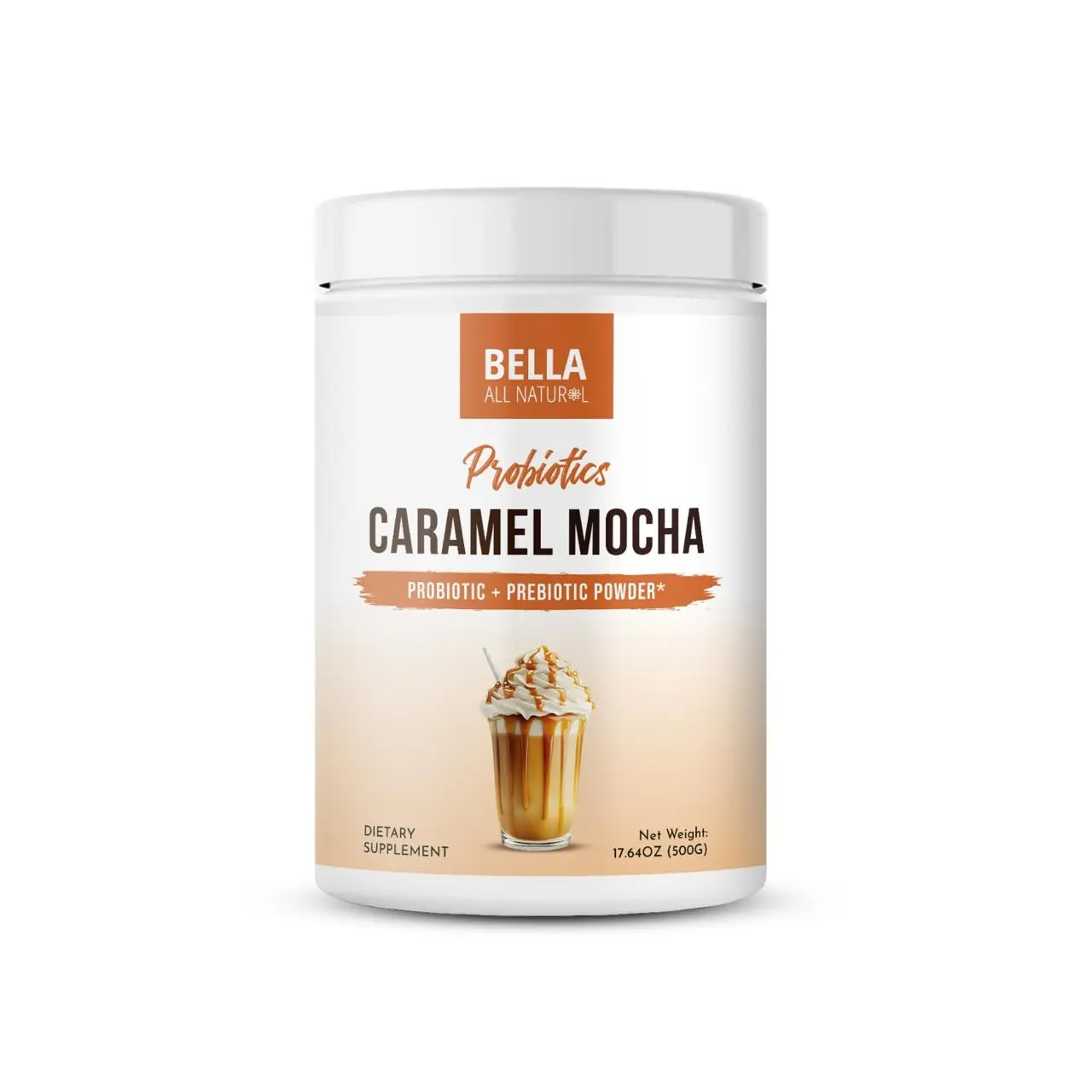 Bella All Natural Probiotics Caramel Mocha - 500g - Probiotic & Prebiotic Powder