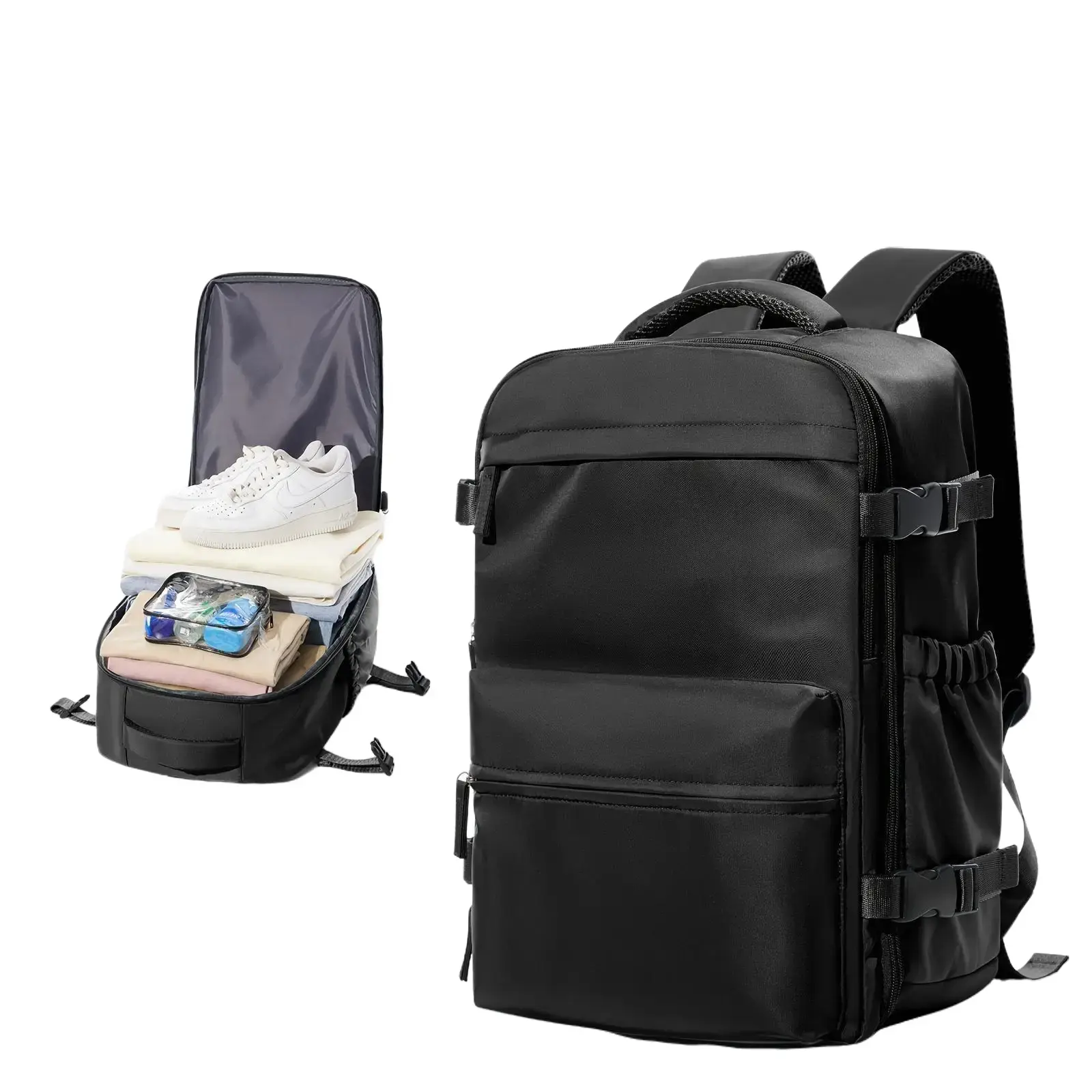 Travel Vacuum Compression Backpack with Air Pump - Sealed Carry-On Luggage Functional Rucksack