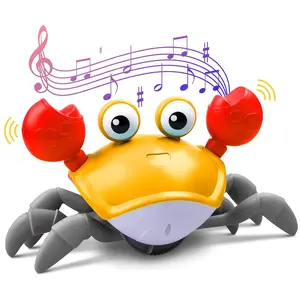 Electric Crawling Crab Design Toy, Automatic Avoidance Walking Sensory Toy with Music, Interactive Musical Toy, Summer Gift, Fidget Toys, Birthday Gifts, Gift, Play