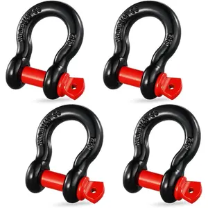 VEVOR 1/2 D - Ring Shackle, 4 Pack Alloy Steel Shackles 17637 lbs (8 Ton) Break Strength with 5/8 Screw Pin, Heavy Duty Off Road Vehicle Recovery Shackle, Towing Accessories for Jeep Truck, BlackVEVOR Super Brand Day