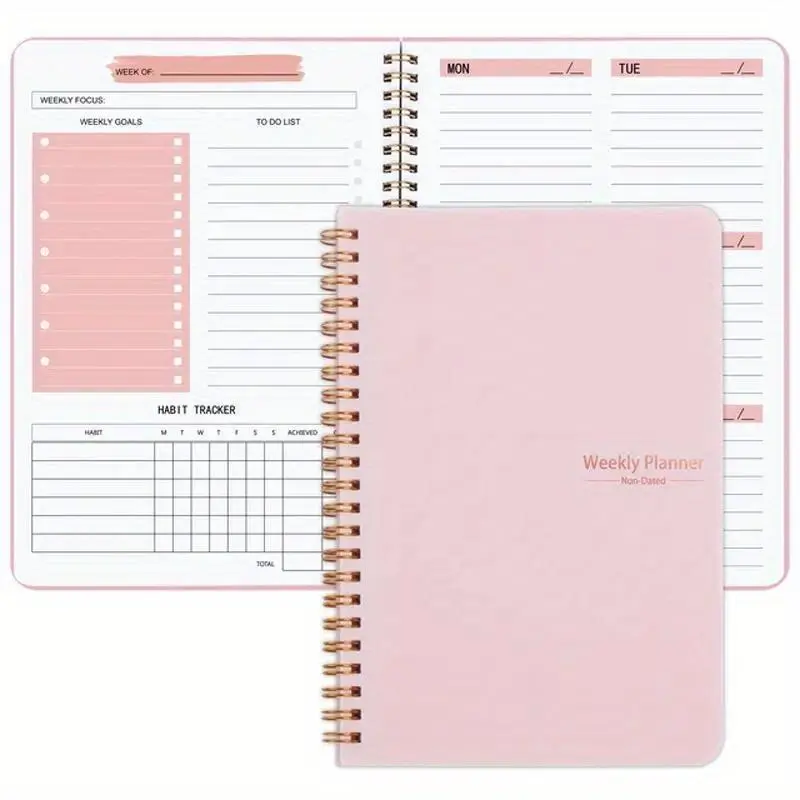 Weekly Planner Agenda A5 Notebook Planner Pouch 52 Weeks Planner Schedules Stationery School Office Supplies Stationery Girly Office Supplies Notepad Notebook For Work Organizer Notebook