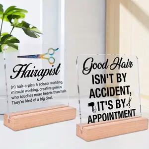 Acrylic Barber Definition Desk Sign, Creative Design Gift for Barbers, Unique Display for Barber Shops, Durable Office Decor