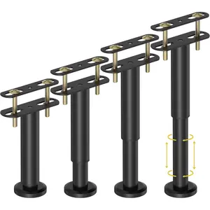 Adjustable Height Bed Support Legs, Bed Frame Center Support Legs for Bed Frame/Bed Center Slat/Furniture, Heavy Duty Metal Bed Replacement Legs Bed Slats Support Legs