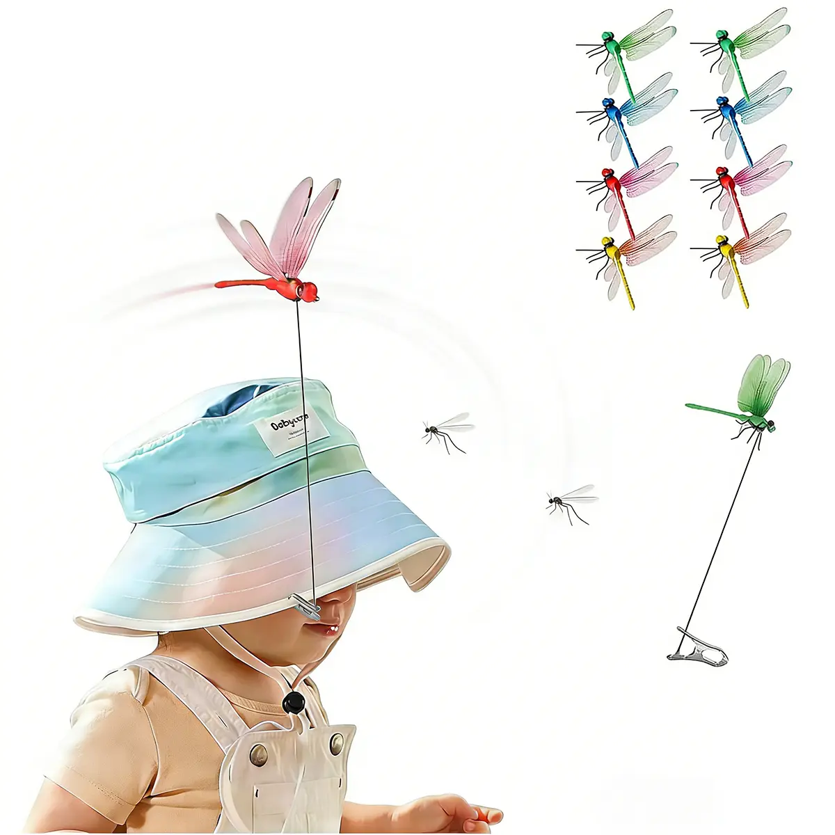 8 Pcs Simulated Dragonfly Clips Set Pack, Outdoor Decor Dragonfly Garden Ornaments - Natural Mosquito Repellent for Outdoor Garden Spaces