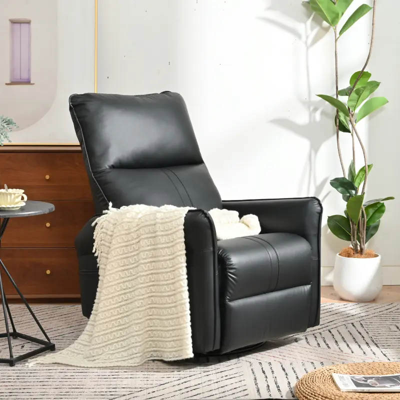 Rocking Recliner ,360°Swivel Nursery Rocking ,Glider ,Modern Small Rocking Swivel Recliner  for Bedroom,Living Room  Home Theater Seating,Side Pocket
