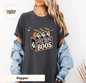 Halloween Tshirt, Funny Halloween Shirt, Here for the Boos, Cute Ghost Shirt, Retro Autumn Shirt, Halloween Ghost Shirt, Womens Halloween Shirt, Cute Fall Shirt, Spooky Season Shirt, Gift For Halloween