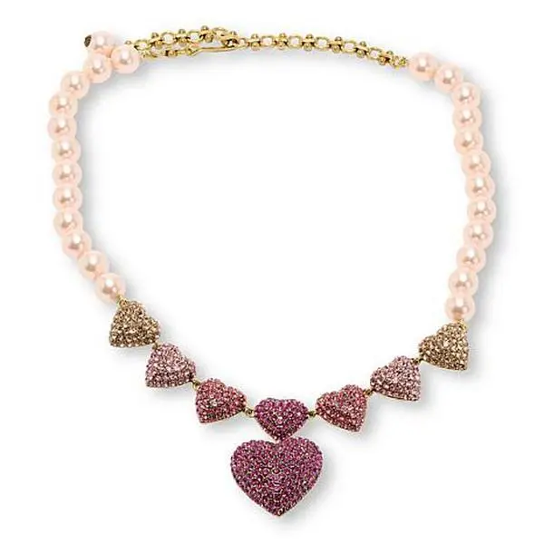 Heidi Daus Cotillion Heart 17-1/4" Crystal Station Drop Necklace