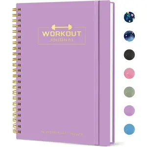 Fitness Workout Journal for Women & Men, A5(5.5" x 8.2") Workout Log Book Planner for , Progress, and Achieving Your Wellness Goals - Purple