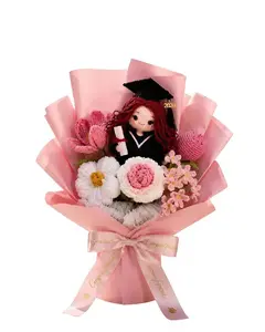 Custom Crochet Graduation Bouquet, Great GIFT with Custom Graduate Doll & Flowers, Class of 2026