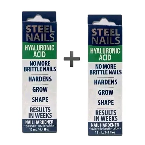 Sohochic 2-Pack Nail Care Manicure Liquid (12ml Each) - Hyaluronic Acid, Calcium, Keratin, Garlic Extract Multi-Pack Hardener, Acetate Treatment Enhances Health, Results in Weeks for Fragile Nails