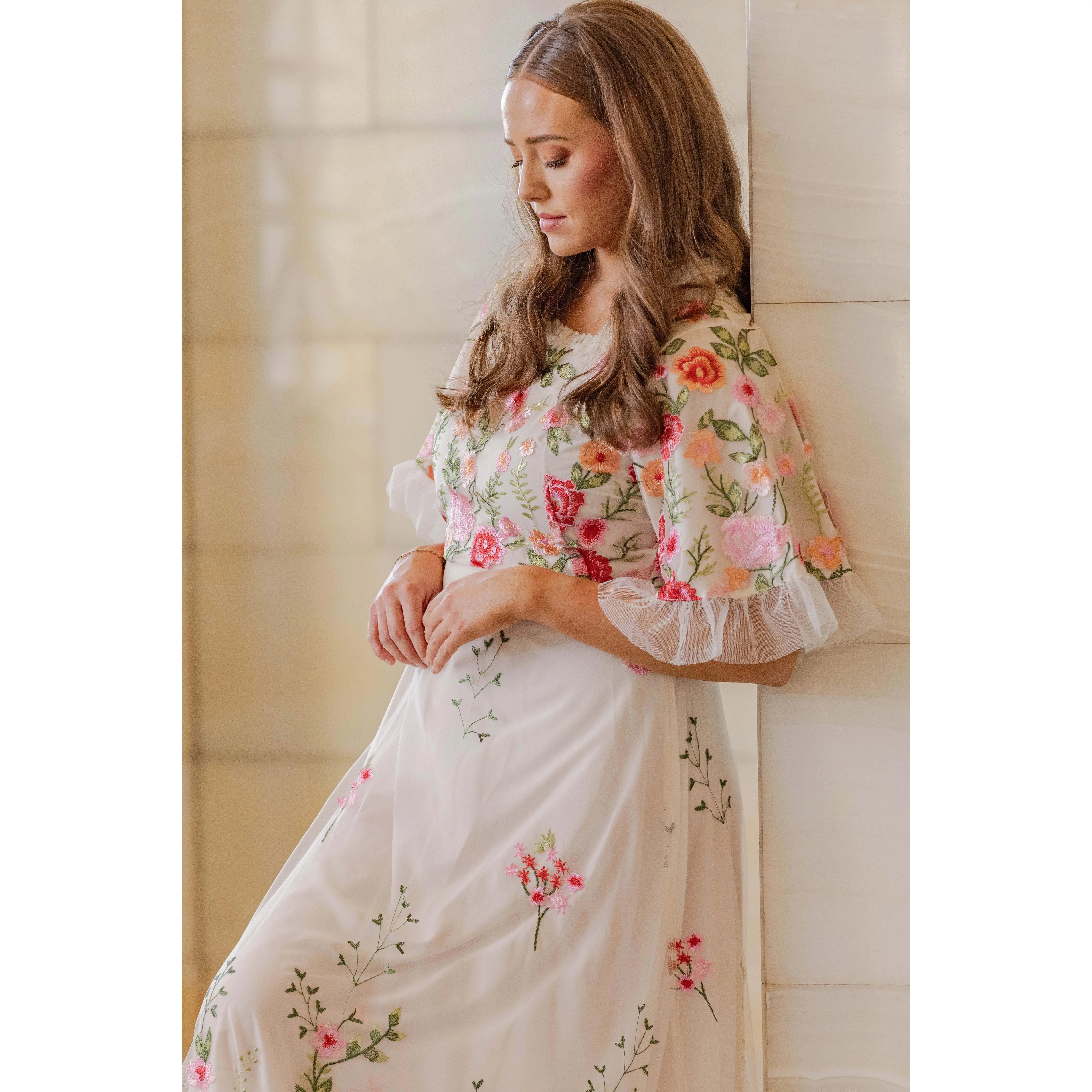 Odette Ivory Garden Floral Gown - DM Exclusive