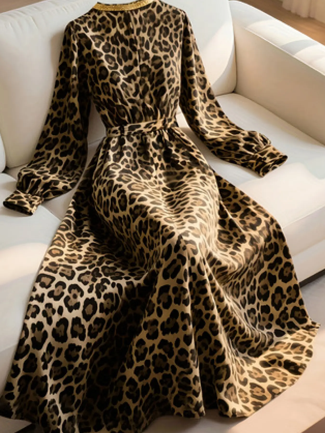 slim fit dress slacks Long Prom Dress: Amarra 89407 Leopard Print / 000