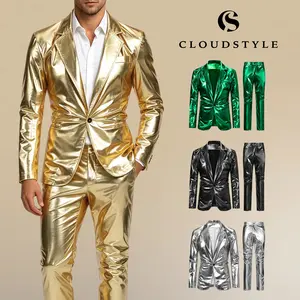 Mens 2 Piece Print Dress Suit Casual Floral Party Tux Jacket Slim Fit Outfit
