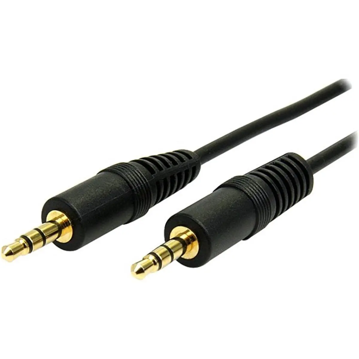 StarTech 15 FT Slim Cable - 3.5 mm Jack, Slimline Connector Molding, Strain Relief, Molded Ends, Audio Accessory for MP3 Players, Digital Portable Cable