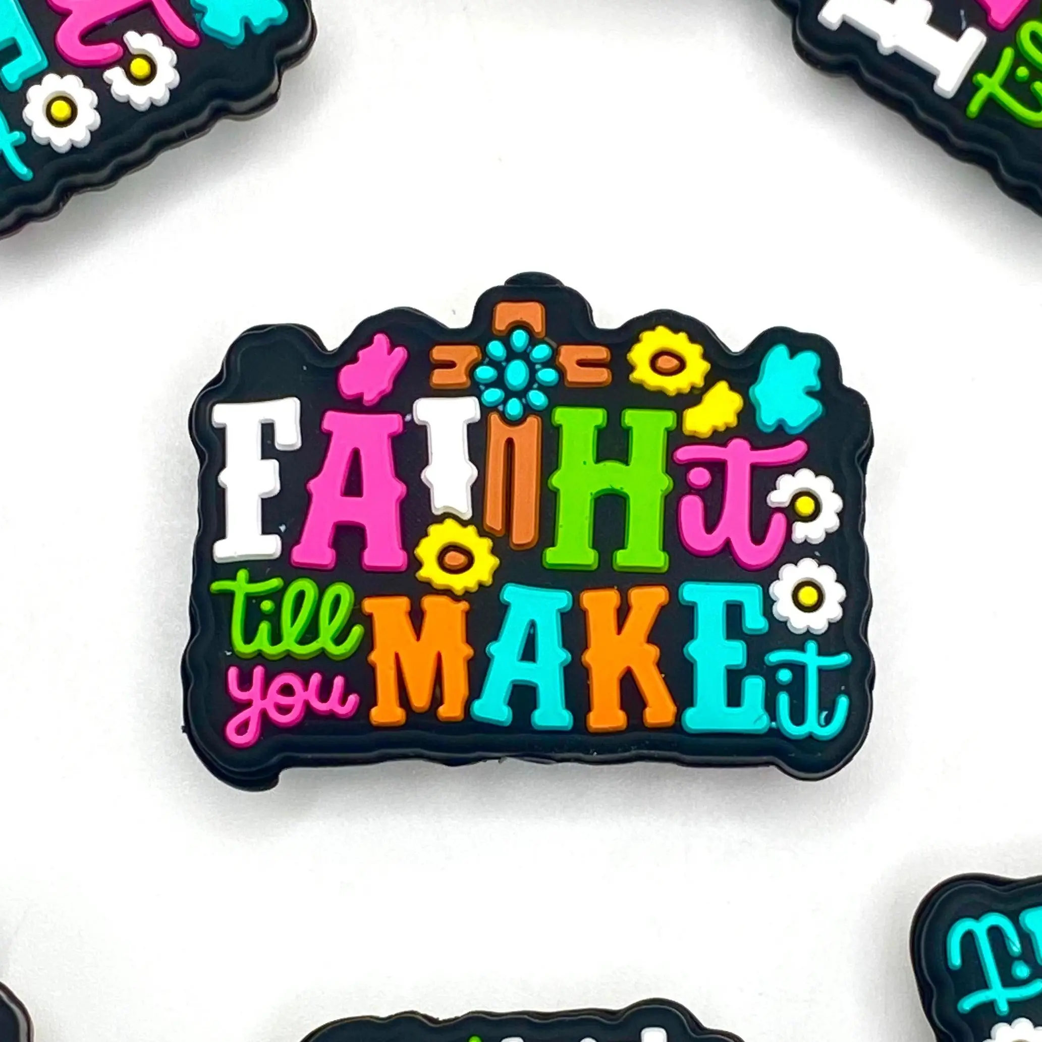 1pc Faith It Till You Make It Silicone Focal Beads - Christian DIY Supplies Beaded Pens Crafting & Beading