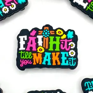 1pc Faith It Till You Make It Silicone Focal Beads - Christian DIY Supplies Beaded Pens Crafting & Beading