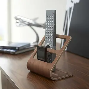 Wooden Remote Control Organizer with a Rustic Design, Featuring Two Slots for Media Devices, Perfect for Keeping Your Table Tidy And Organized, Utility Racks