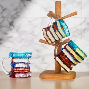 Creative Colorful Book Gift Set, Innovative 3D Painting Coffee Cup, Stylish Drinkware, Unique Stacking Book Cups, Perfect Gift for Literature Lovers