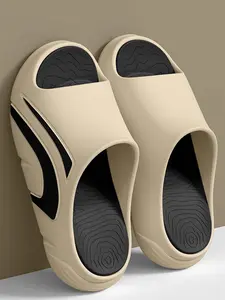 Men's New Fashion Versatile Home Eva Slides Slippers, Summer Outdoor Wear Thick Sole Height Increasing Durable Comfort Lightweight Open Toe Cool Slipper Footwear