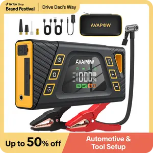 AVAPOW 150PSI 6000A Jump Starter with Air Compressor,Car Battery Jump Starter (for All Gas/10L Diesel),12V Jump Box with LCD Display,Lights,Mother‘s Day,Auto,dealsforyoudays