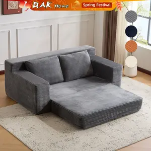 QAK 71.65“ Loveseat Sofa, Comfortable Deep Seat Sofa Bed, Modern Small Corduroy Couch for Living Room Bedroom,Reversible Cushion with Pillows,No Assembly Required