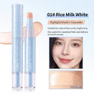 Dual-effect Concealer & Foundation Eye Concealer - 24-hour long-lasting, high-coverage flawless complexion. Covers acne marks, sculpts the nose, and nourishes the skin. Three-color