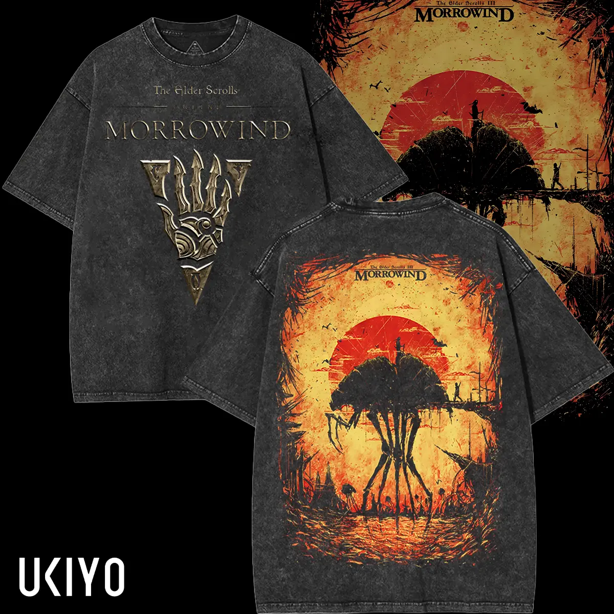 Retro Limited The Elder Scrolls: 2025 Morrowind Game Graphic Tees Oversized Washed Tee Game Acid Washed Lightweight Cotton TSHIRT, Gift For Gamer