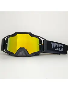 Mecha-Style Motocross Goggles Breathable Windproof Dustproof Sandproof Eyewear with Adjustable Strap and Removable Nose Pad